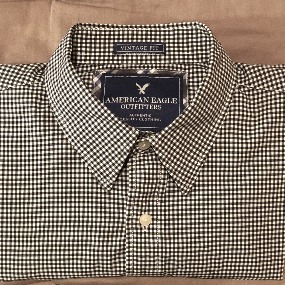 American Eagle Large Men Plaid Button Down